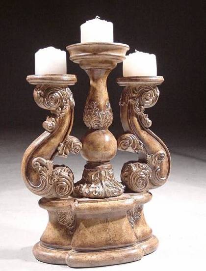 094-A CANDLEABRA - AL GOLD CRACKLE FINISH