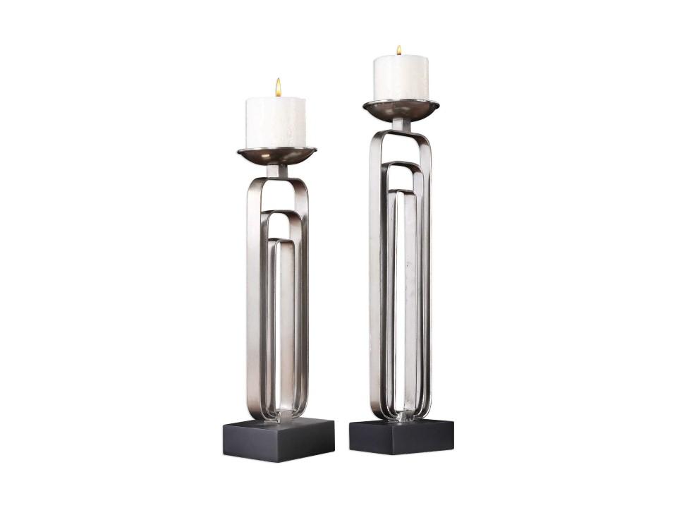 AC-18720-COSME CANDLEHOLDERS SET OF 2