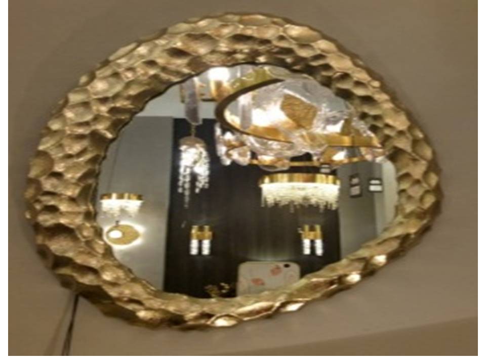 AURA-216032M-MIRROR-(L390*W290*E35M) ZINC ALLOY IN GOLD FINISH