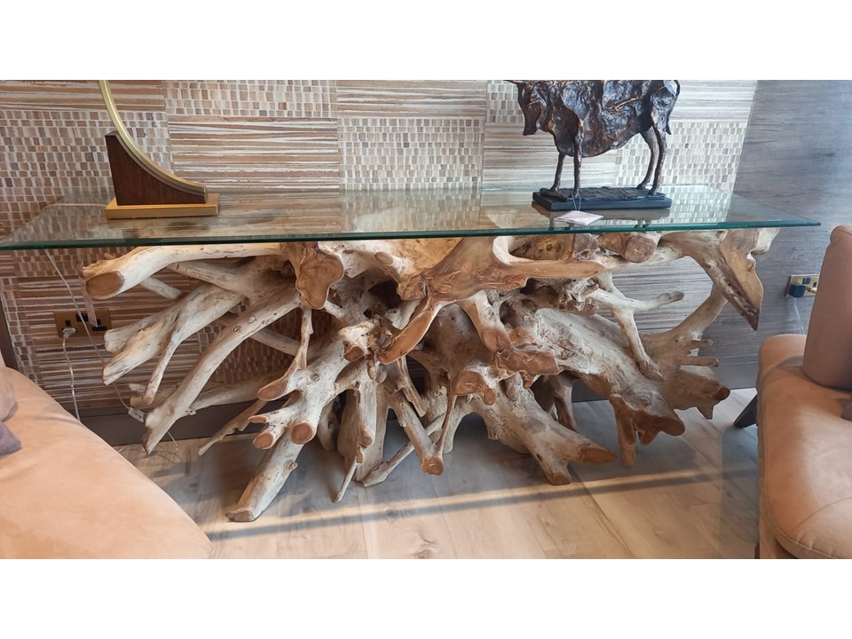 DARMA-CO-02(ROOT AMAZON)-TEAK ROOT CONSOLE TABLE-NATURAL FINISH