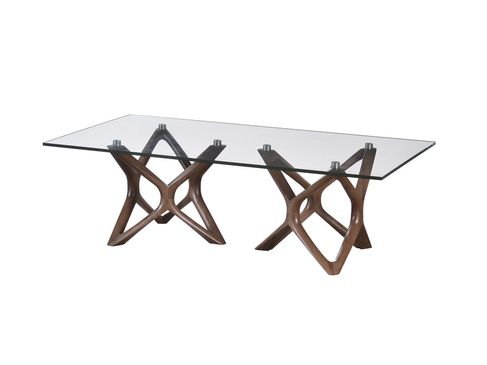 COOPER-CT-17192-COFFEE TABLE (1300*700*410)-GLASS+D.WALNUT-G2
