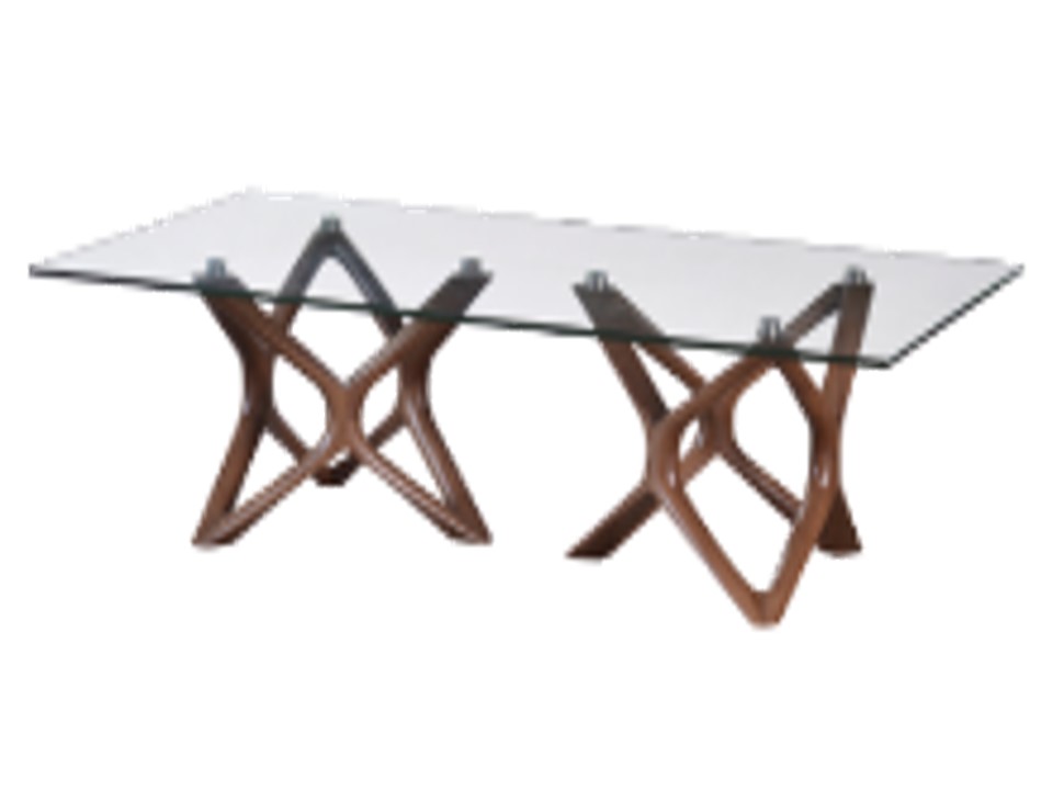 COOPER-CT-17192-COFFEE TABLE (1300*700*380) -358-2 WALNUT / GLASS