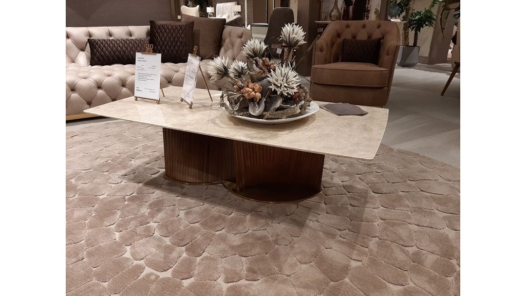 SAVINA-CT-18035-COFFEE TABLE (1400*600*380) -WALNUT MARBLE