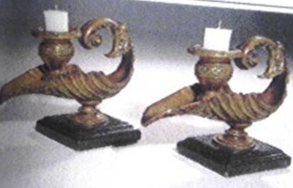 672-A CANDLEABRA - GOLD CRAK FIN