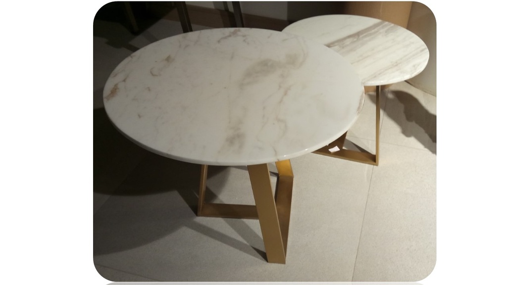 MITCH-26-FC005-COFFEE TABLE -(60*48.3)-WHITE JAZZ MARBLE