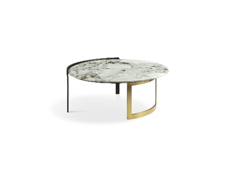 RAFAELLE-AC-20016-COFFEE TABLE(90*27.5))-CALADONIA MARBLE TOP+COPPER BRUSHED J16020