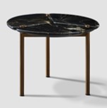 WAGNER-AC-21236-A-SIDE TABLE (DIA 60*45)-BLACK MARBLE TOP(DL2101)+COPPER(WJ-06)-G2