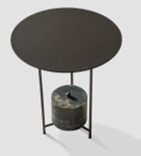 MONOLIT-G2-AE-21243-ROUND TABLE (40*48)-BLACK MARBLE (DL-2101)+WJ-08-G2