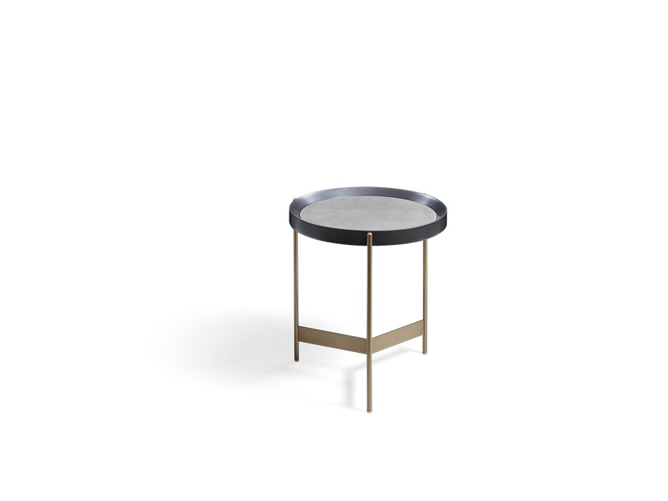 CORDOVA-BMBO-BJ-80180-ROUND TABLE (DIA 410*430)-RIO LEATHER+PEARL SAND BROWN COPPER GOLD