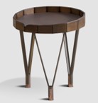 BELISIMA-G2-A-BMBO-BJ-8028B-END TABLE (DIA 420*470)-TOP(G2041)+WENGE+SANDLASTED BLACK GOLD-G2