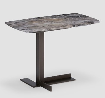 BELISIMA-D-BMBO-BJ8029C END TABLE (600x340x435)-BELISIMA GREY+SANDBLASTED BLACK GOLD