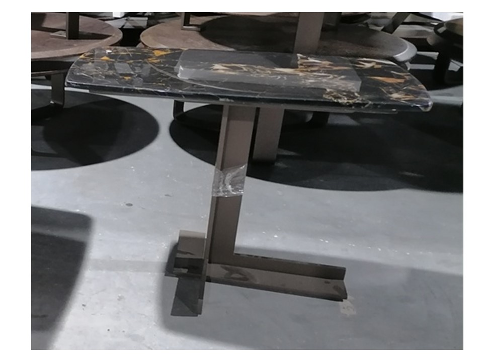 BELISIMA-D-BMBO-BJ8029C-END TABLE (600*340*435)-ATHENS BLACK GOLD FLOWER TOP+SANDBLAST BLACK-G1
