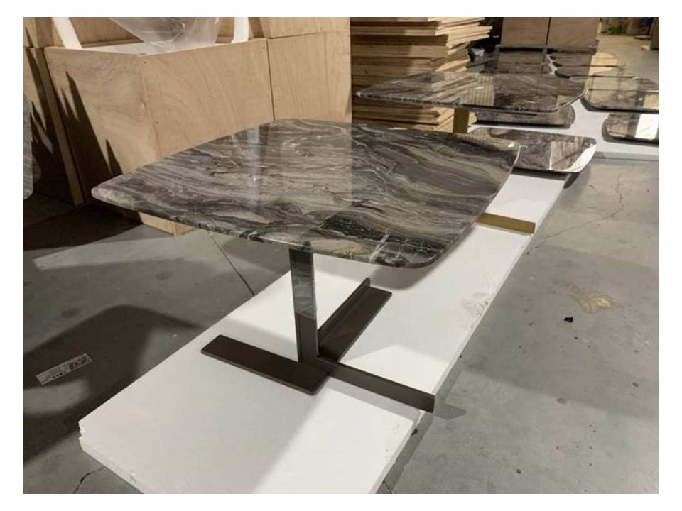 BELISIMA-G3-E-BMBO-BJ8029D-END TABLE (580*580*400)-GREY MARBLE+SANDBLAST BLACK GOLD-G3