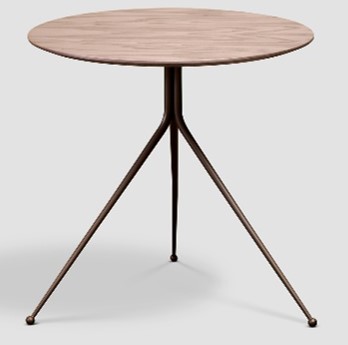 ORVILLE-G2-BMBO-BJ8040C-SIDE TABLE (D500*490)-WHITE SEN VENEER+SANDBLASTED BLACK GOLD-G2