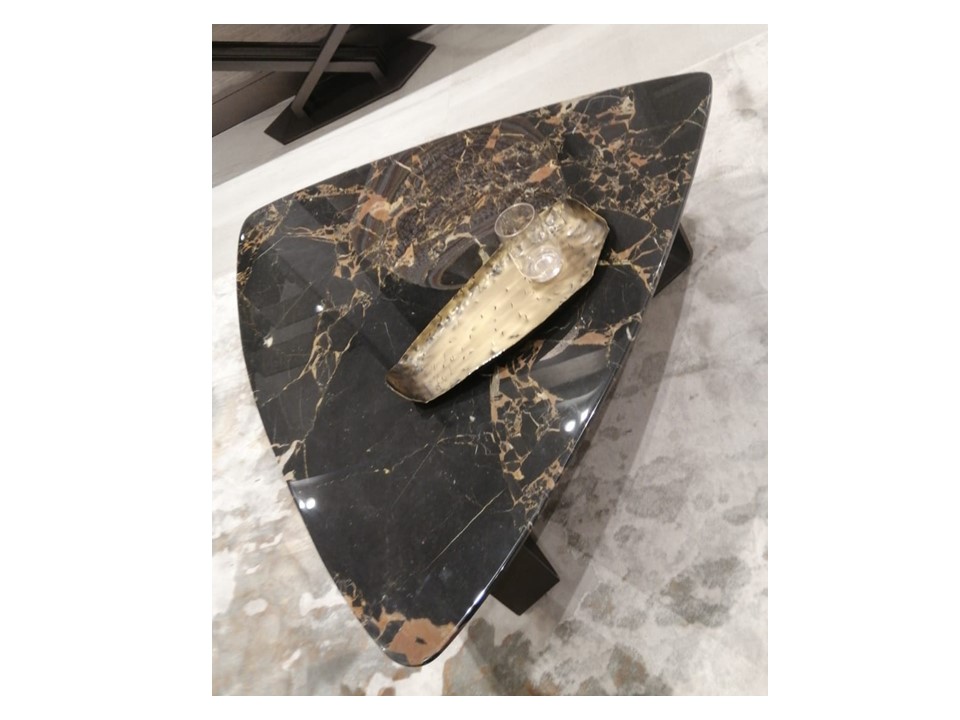 BELISIMA-BMBO-CJ-8035A -COFFEE TABLE (1300x1000x350)-ATHENS BLACK GOLD FLOWER TOP-NEW