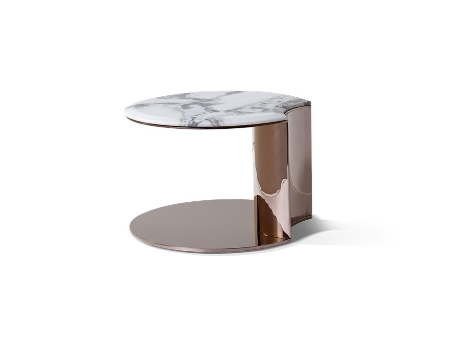 LIMORA-BMLQ-BJ-2092-C-COFFEE TABLE (DIA 550*370)-BELISIMA+MIRROR BRONZE GOLD