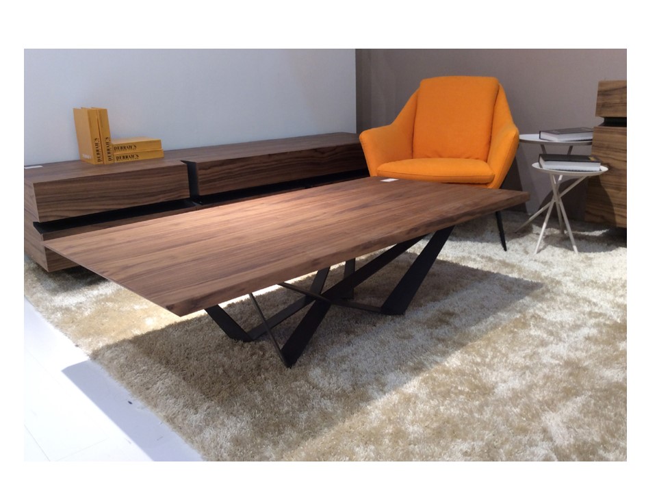 TRISTAN-C-14723A-COFFEE TABLE -D.GREY/WALNUT