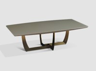 BROOKLYN-C-14821-COFFEE TABLE(130*70*40) -FROSTED GREY/COPPER PLATING