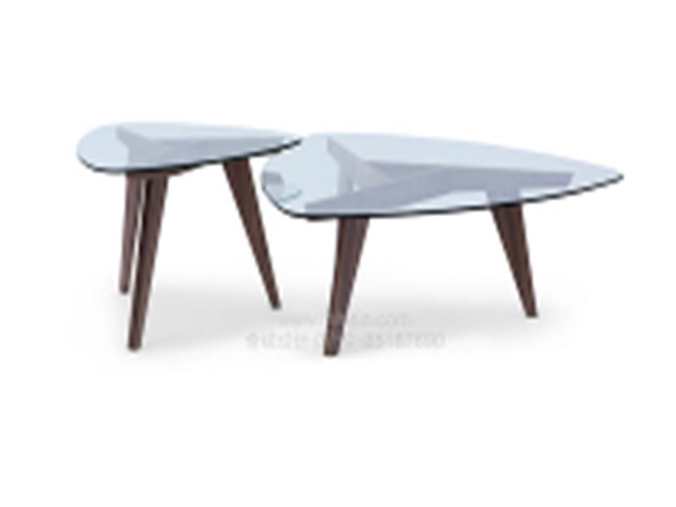SETH-C-15885-COFFEE TABLE (106.5x106.5x38) -WALNUT CLEAR