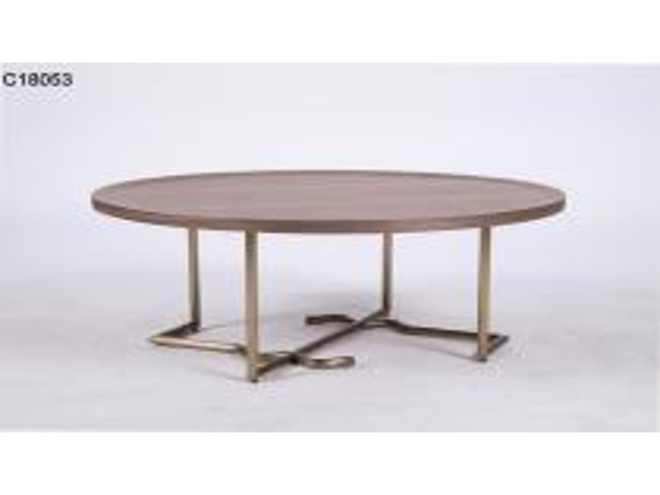 RAYVER-C-18053-COFFEE TABLE-(85*35)-WALNUT BRASS