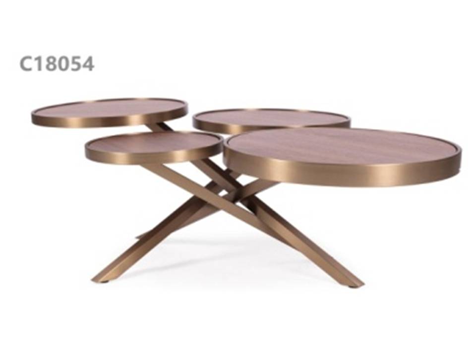 VICKY-C-18054-COFFEE TABLE-(127*85*43)-WALNUT BRASS-3412