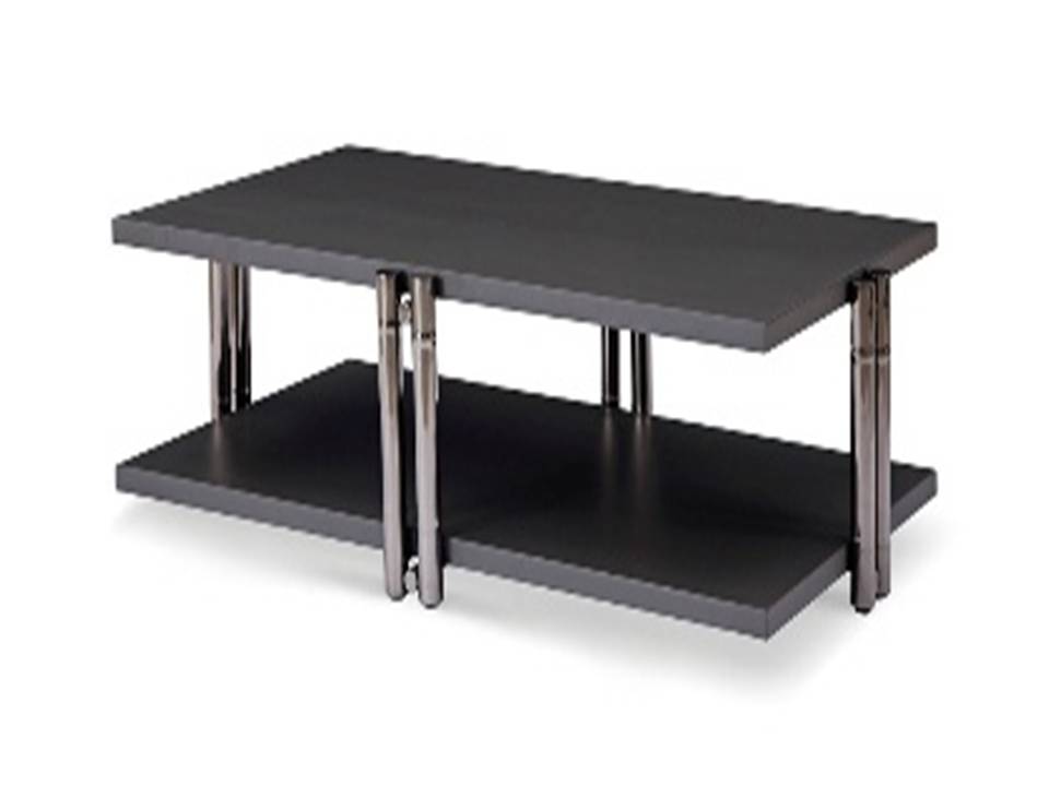 MATEO-C-19000-002 COFFEE TABLE (127.6X77.6X36)-GREY W0003000-1MATTE GREY+BLACK GOLD