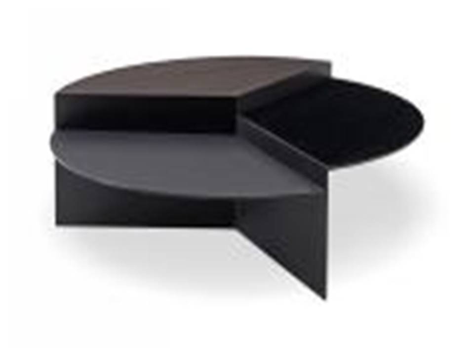 NOLAN-C-19004 COFFEE TABLE (DIA110X35)-SMOKY+BLACK