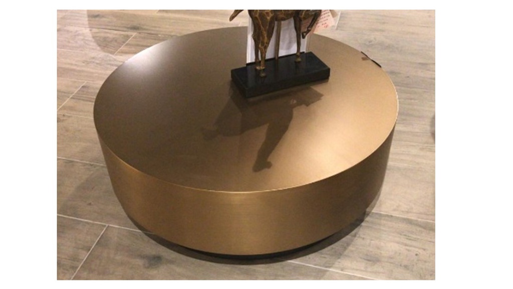 GLAM-C-19008 COFFEE TABLE (DIA80X28)-263BRASS+BLACK