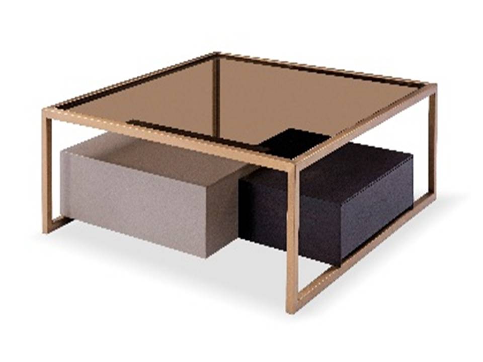 DALI-C-19010-A COFFEE TABLE (100X100X38)-TAWNY COLOR+W7006-1 SMOKY COLOR+263 BRASS