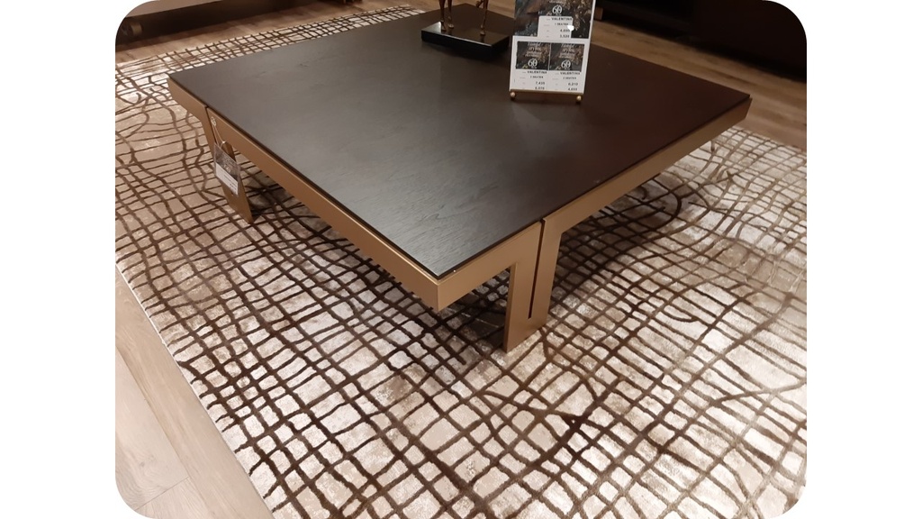 ADRIANO-C19265A-1111 COFFEE TABLE (110*110*33) SMOKY+263 (MP-02)BRASS