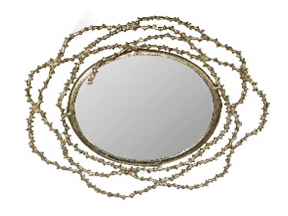 SOLEIL-917134-ROUND MIRROR-(570MM) ZINC ALLOY IN GOLD FINISH