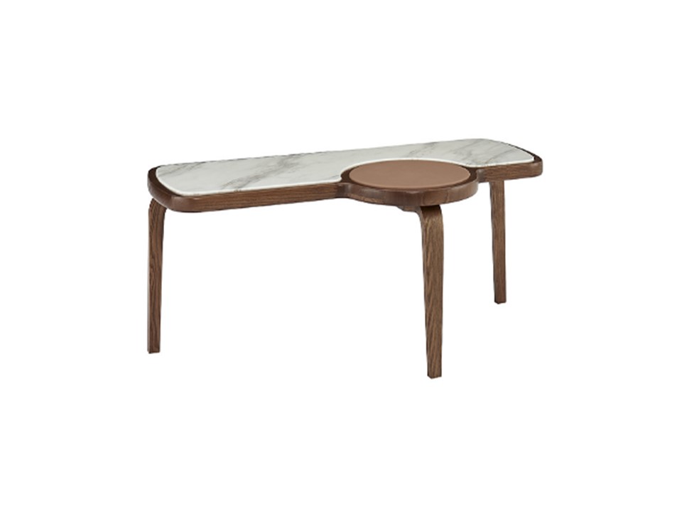 DAKOTA-CT-20055-COFFEE TABLE(1200*600*420)-CALIFORNIA MARBLE+DARK WALNUT