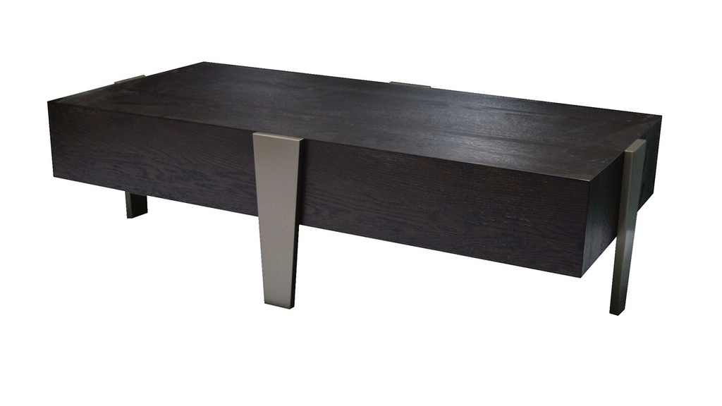 TRAPEZOID-CT-2360-REC-COFFEE TABLE (140X70)-OK-12B ESPRESSO OAK+LUX TITANIUM-G2