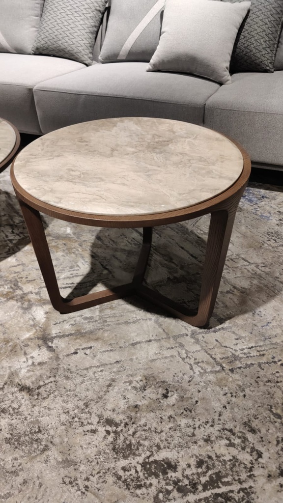 COSMOS-CT-508B-SIDE TABLE (DIA 600*450)-AMAN ROSE+L.WALNUT-G1