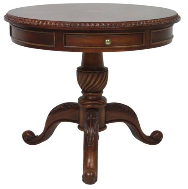 LEONOR-DFF-630-7-ROUND TEA TABLE -WALNUT