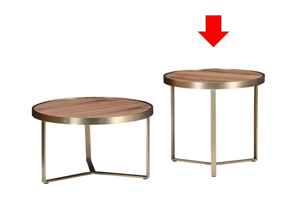 ZION-E-14692A-END TABLE-(60*55)-WALNUT YELLOW COPPER