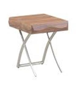 CARVE-E-15829-END TABLE -WALNUT NICKEL(W1108002)