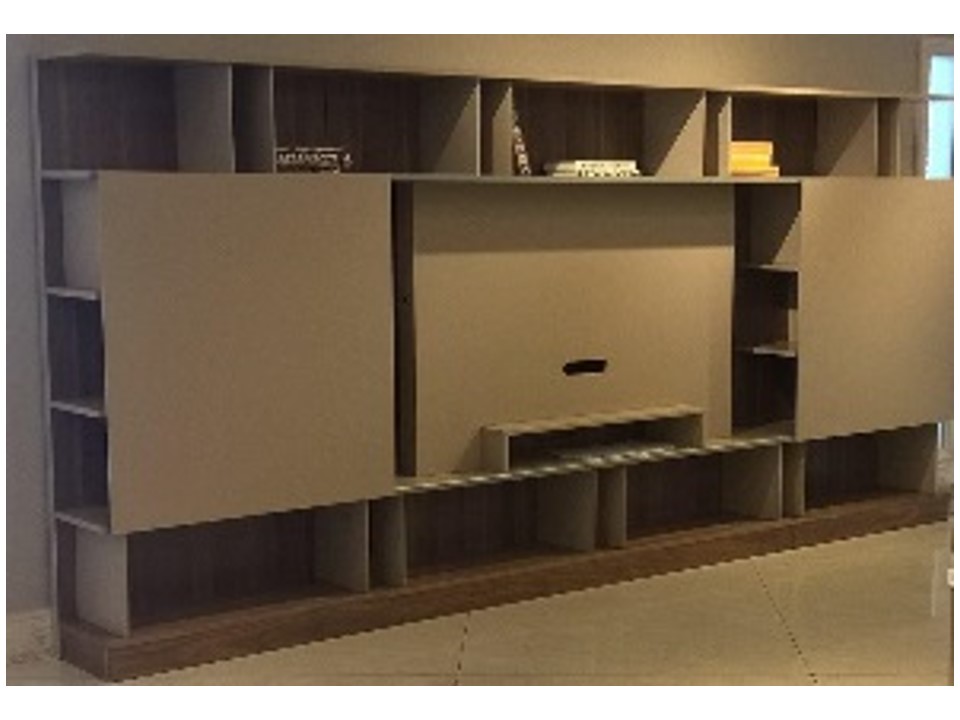 SAFRAN-SK-003-LIVING UNIT-(360*35*180)-MATT GREY-F23+WALNUT-V07