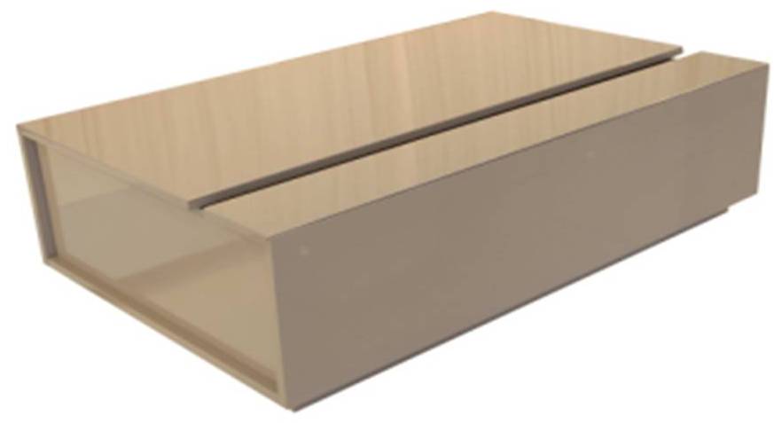 KENZAN-SE-147A-COFFEE TABLE(1200*750*350) -D.GREY GLOSS+GREY GLASS