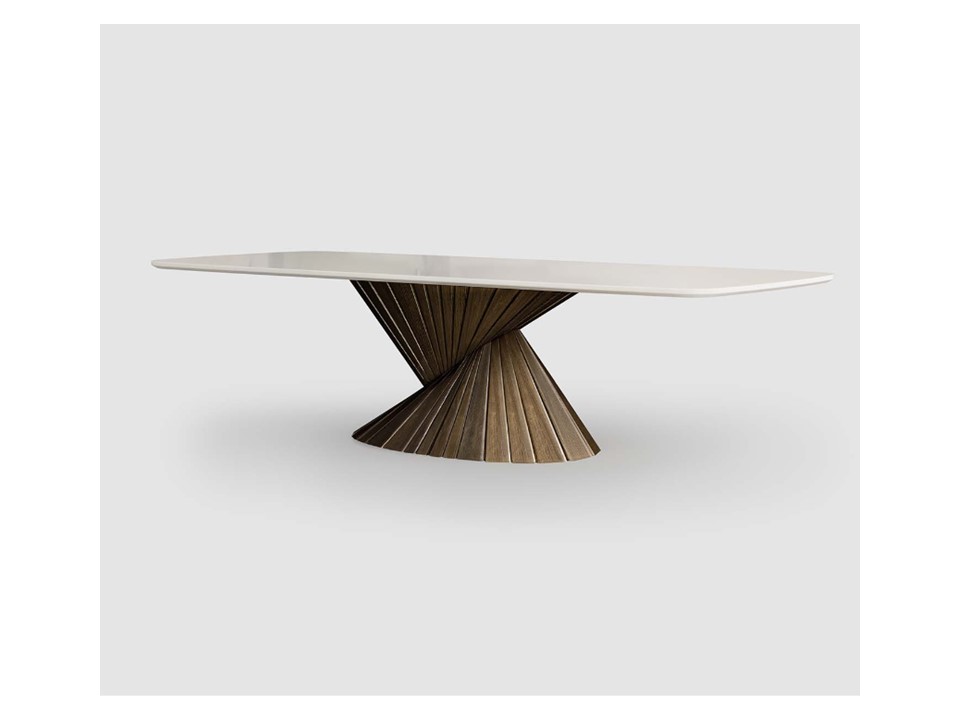 TWISTER-ONXY-DT-21013-DINING TABLE (3000*1300*750)-ONXY+DARK WALNUT(17169#)