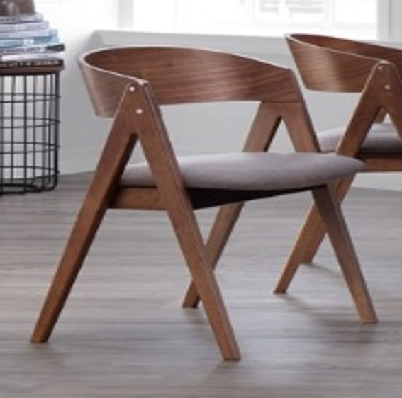 TRAVIS-DINING CHAIR -BEIGE/WALNUT-1521-2