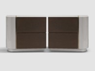REMI-G4-26C001BZ+26C001BY-NIGHT STAND (LEFT+RIGHT)-(580*400*500)-F23 LIGHT GREY GLOSSY+F22 BROWN OAK-G4