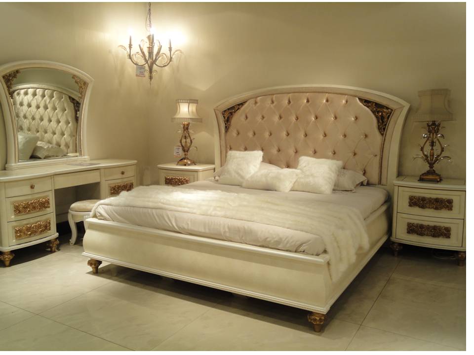 LILIAN-A-909-BED+2 NT+DRS+MIRR+CHAIR -BEIGE/GOLD-1806ZA-ZJ1292-17