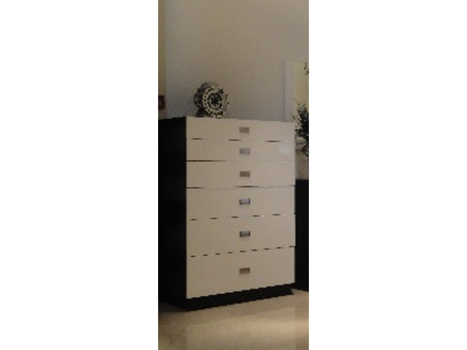 G-0710-COD-CHEST OF DRAWER -BLACK 919/GLOSSY WHITE