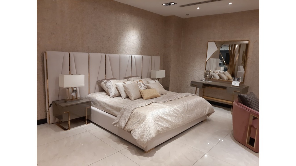 GAYLA-BD-2109-BED(200X200)+2 NT (NTS2163)+DRS (DK2163)+MIRR(MR2171) -YELLOW GOLD-MFL34/MF60