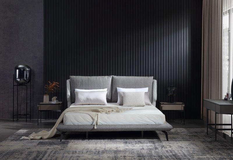GRASSE-KING BED (180*200)-GREY/L.GREY(TREND 3016/A122-02)-G4