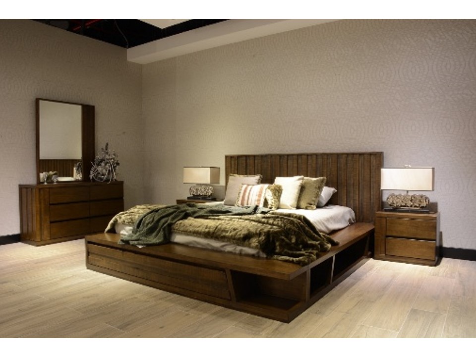HANDERSON-BED (1.5M)+NIGHT STAND(L+R)+DRESSER+MIRROR-OAK