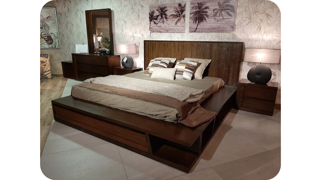 HANDERSON-BED(1.8M)+2 NT(RIGHT)+DRS+MIRR -OAK