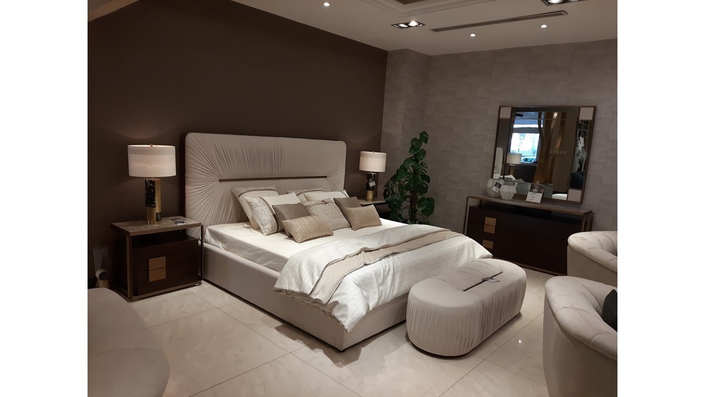 HARIET-ANT.BRASS-BD-2110-KING BED(200*200)+2 NT (NTS2052)- ANT.BRASS-MFL34/MBL95-ZA16
