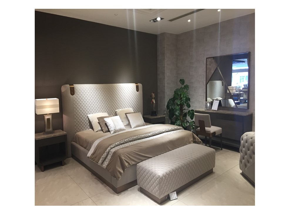 IRMA-G2-KING BED (200*200)-ALISA BEIGE+ANTIQUE BRASS-MFH53/MBL18/OK-12B-G2